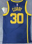 NBA 30 stephen Curry Warriors statement Maillot Marine